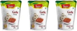 SWAD Distinctly Different and Delicious Garlic Pickle / Lahsun Achar | Pack of 3 | 200g Each Garlic Pickle (3 x 200 g)