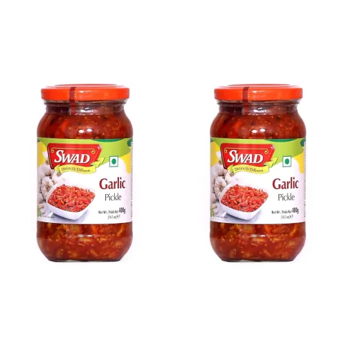 Image of SWAD Distinctly Different Traditional and Natural Garlic Pickle /Homemade Lahsun achar / 400 GM Each (Pack of 2)