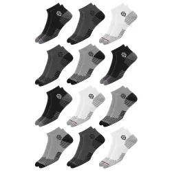 SWAGR 12 Pairs Sports Cotton Ankle Length Socks for Men, Pack of 12., Assorted