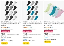 SWAGR 12 Pairs Socks for Men Minimum 85% Discount