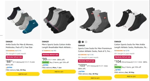 Image of Swagr mens shocks strating @ ₹ 88