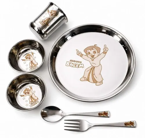Image of Swarn Bhumi Steel Dinner Set Pack6