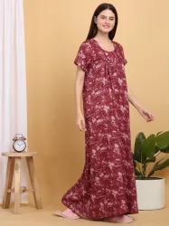 SWEET DREAMS Women Nighty (Maroon)