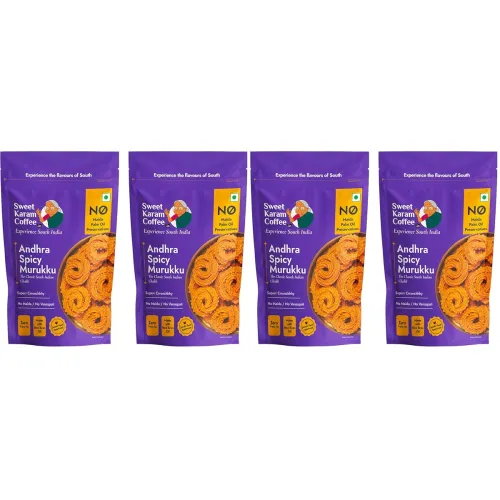 Image of SWEET KARAM COFFEE ANDHRA SPICY MURUKKU 95G PACK 4