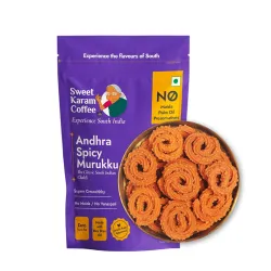 Sweet Karam Coffee Andhra Spicy Murukku – 95grams | No Palm Oil or Preservatives | South Indian Chakli Snack | Crispy & 