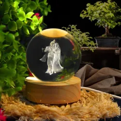 Swentha 3D Radha Krishna Crystal Ball Night Lamp