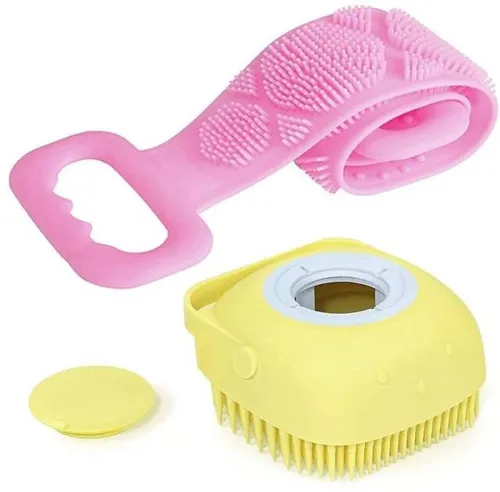 Image of Swilco 2 Pcs Combo Silicone Soft Bath Body Brush