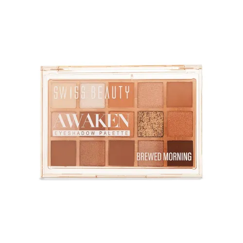 Image of Swiss Beauty Awaken Eyeshadow Palette | Matte + Shimmer Finish | Long-Lasting | Blendable | Shade- 1. Brewed Morning, 11