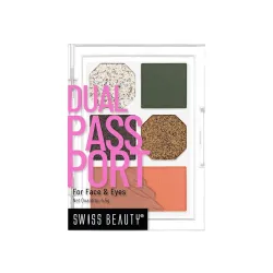 Swiss Beauty Face and Eye Dual Passport Palette | Eyeshadow + Blusher Palette | Combination of Mattes and Shimmers | Com