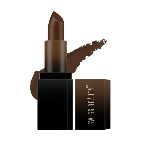 Image of Swiss Beauty HD Matte Smudge-Proof Lipstick, Coffee, 3.4g