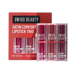 Swiss Beauty Satin Comfort Lipstick Trio 3-in-1