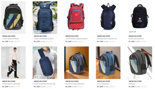 Image of SWISS MILITARY Backpack starting @ ₹1349