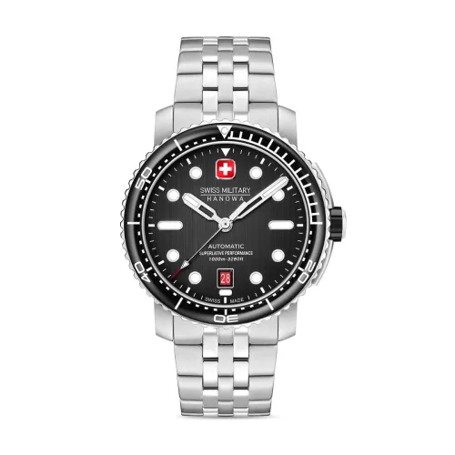 Image of Swiss Military Hanowa SMWGL0002001-SET - Swiss Made Round Black Automatic Watch