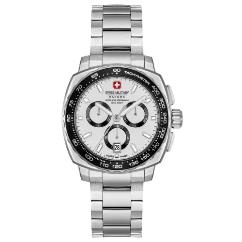 Image of Swiss Military Hanowa Speedwell White Round Dial Swiss Made Chronograph Watch