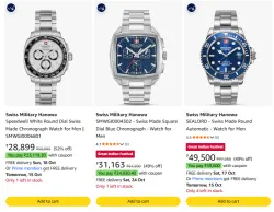 Swiss Military Hanowa Wrist Watches at minimum 50% Discount