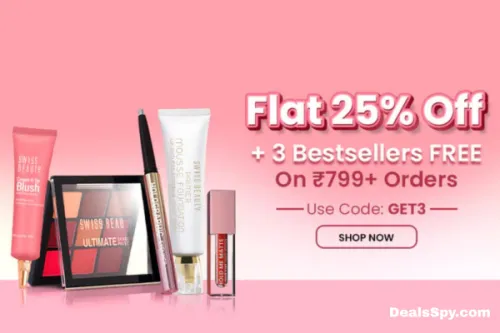 Image of Swiss Beauty Offer: Flat 25% Discount + 3 Free Gifts for Bestsellers | More Latest Deal: DealsSpy.com