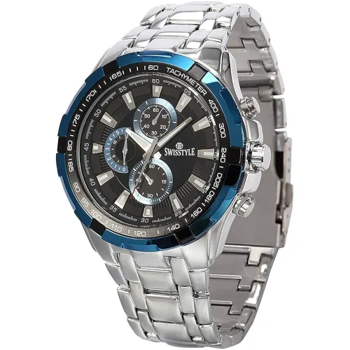 Image of SWISSTYLE Two Tone Chrono Look Analog Stainless Steel Watch-SS-GR6612 For Men.