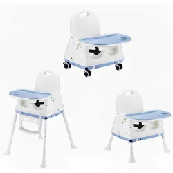 SYGA Baby High Chair with Wheel – Blue