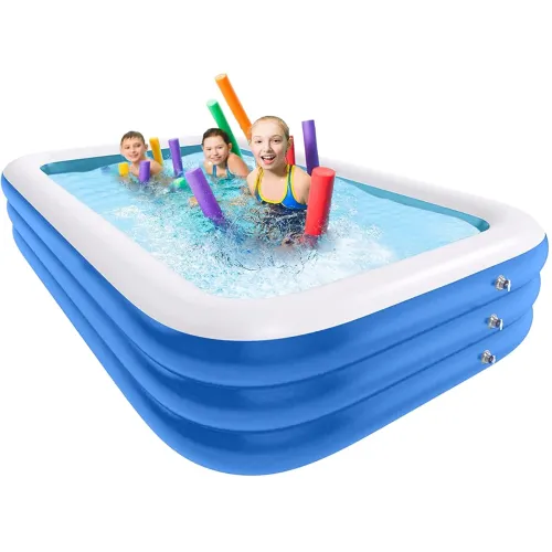 Image of SYGA Rectangular Family Swimming Pool Inflatable Tub Kiddie 3 Layer 150cm Length*105cm Width*55cm Height Bathtub for Kid