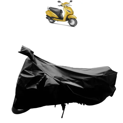 Image of SYKIT Bike Body Cover with Mirror Pockets & Buckle Belt for Honda Activa 5G (Black)