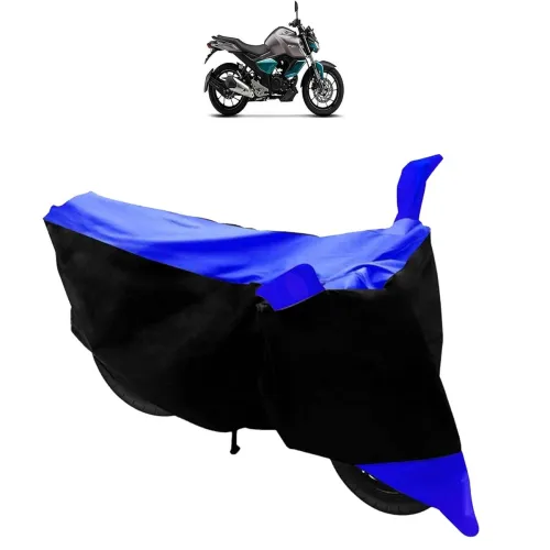 Image of SYKIT UV Protection| Dirt & Dust Proof Motorcycle|Bike Body Cover for Yamaha FZ S V3.0 FI(Black Blue)