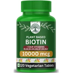 Sylara Biotin 120 Tablets 10000mcg with Hair Vitamins and Skin Vitamins - Vitamin B1, B2, B3, B5, B6, B7, B9, B12 - Caps