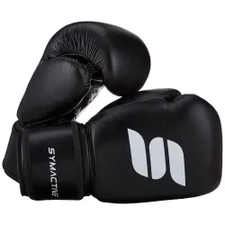 Amazon Brand – Symactive Leather Boxing Gloves for Men & Women |16 Oz |Training & Sparring Gloves with High-Density Padding | Black