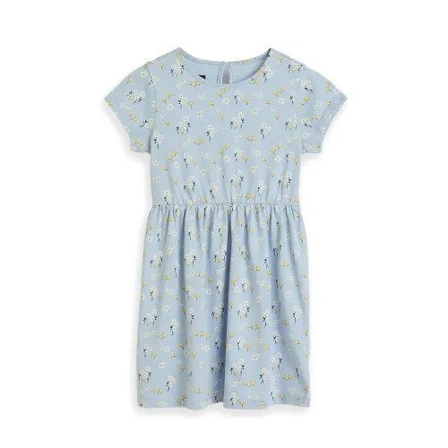 Image of Amazon Brand - Symbol Girls Fit and Flare Printed 100% Cotton Knit Dress | Age 2-10 Years