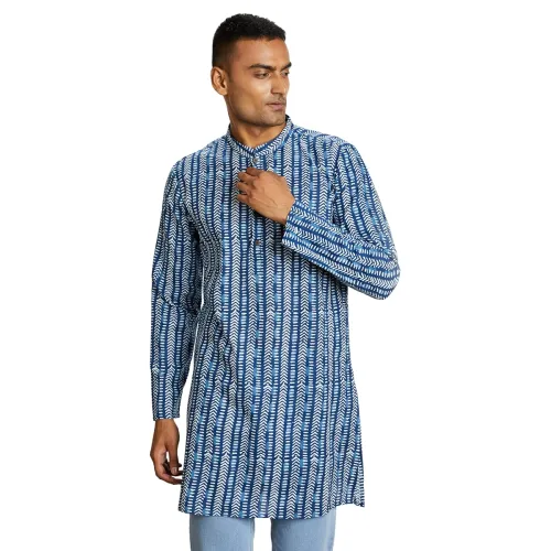 Image of Amazon Brand - Symbol Men's 100% Cotton Everyday Mid Length Casual Kurta - Regular Fit (Available in Plus Sizes)