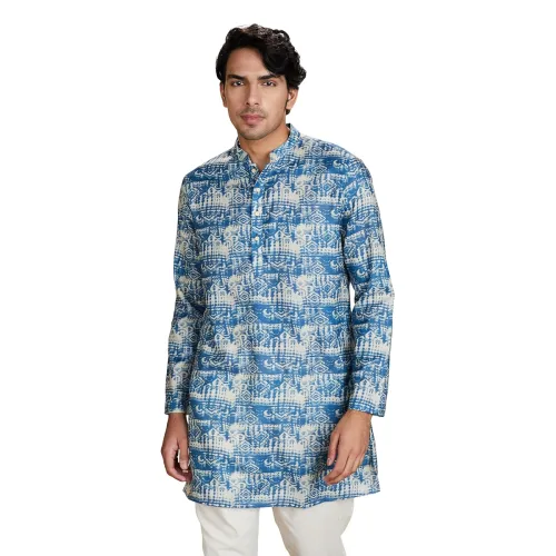 Image of Symbol Men’s Polyester Festive Printed Long Kurta (Regular Fit)
