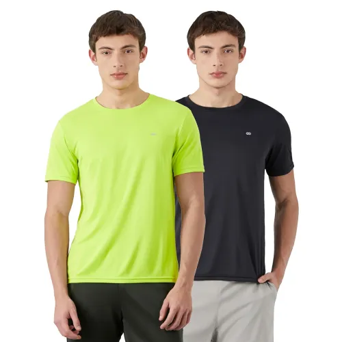 Image of Amazon Brand - Symbol Men's Solid Active Regular Fit Sports T-Shirt | Round Neck | Half Sleeve (Available in Plus Sizes)