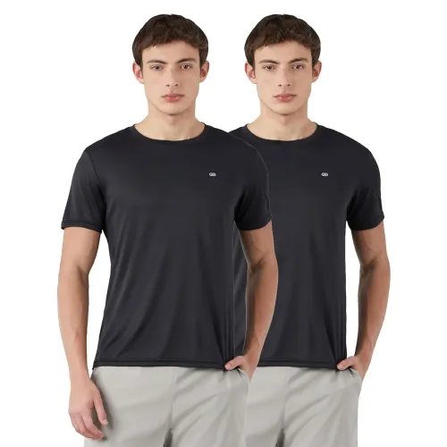 Image of Amazon Brand - Symbol Men's Solid Active Regular Fit Sports T-Shirt | Round Neck | Half Sleeve (Available in Plus Sizes)