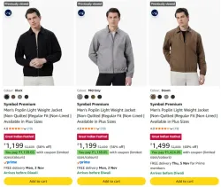Symbol Premium Mens Poplin Light Weight Jacket |Non-Quilted |Regular Fit