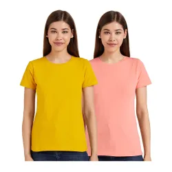 Amazon Brand - Symbol Women Cotton Stretch Regular Fit Round Neck Half Sleeve T-Shirt (Available in Plus Sizes)