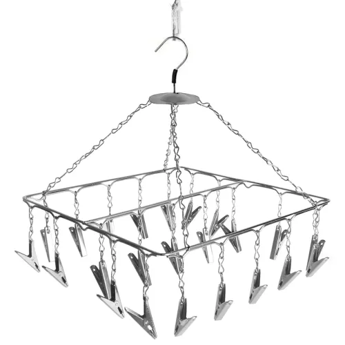 Image of Synergy 25 Clips Stainless Steel Square Cloth Hanger /Clothes Stand for Drying /Clothes Drying Stand /Hanger with Clips 