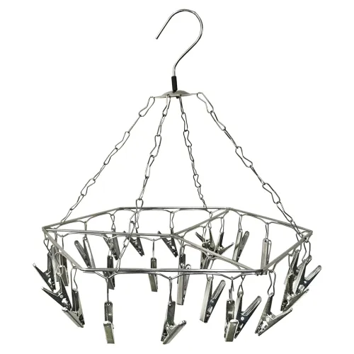 Image of Synergy 27 Clips Stainless Steel Hexagon Cloth Hanger