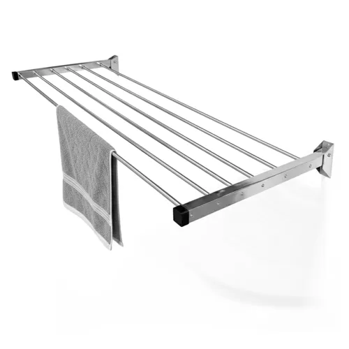 Image of Synergy - 6 Pipes x 2 Feet - Heavy Duty Stainless Steel Wall Mounted Cloth Drying Stand | Cloth Hanging Stand | Clothes 