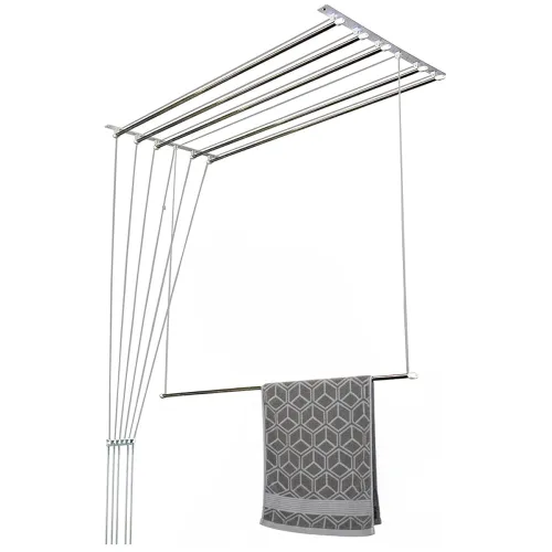Image of Synergy - 6 Pipes x 6 Feet - Heavy Duty - Stainless Steel Ceiling Cloth Dryer/Cloth Hanger/Cloth Drying Stand for Balcon