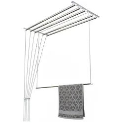 Synergy - 6 Pipes x 6 Feet - Heavy Duty - Stainless Steel Ceiling Cloth Dryer/Cloth Hanger/Cloth Drying Stand for Balcon