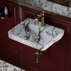 Syon Premium Ceramic Wall Mounted Wash Basin for Bathroom | Compact Wall Hung Wash Basin | Bathroom Sink for Home, Resta