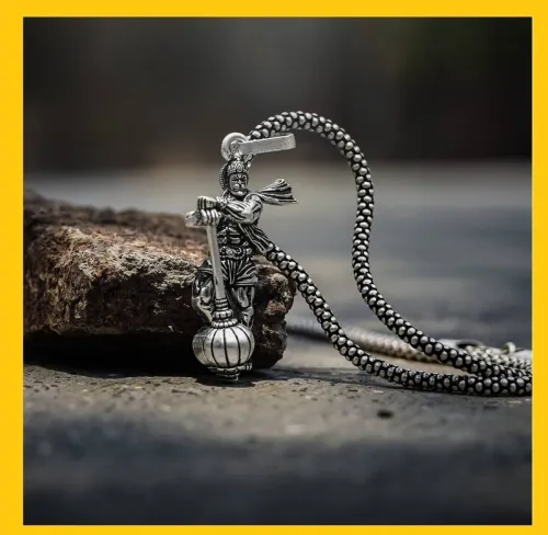 Image of Syrma Hanuman Ji Pendant/Locket (Silver) 