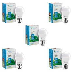 SYSKA SSK-SRL-12W-Base B22 12-Watt Unbreakable, 25000 Hr Life Span LED Bulb (Pack of 5, Cool Day Light)