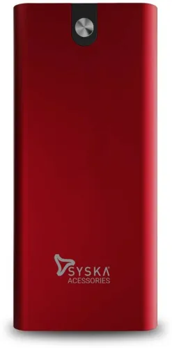 Image of Syska 20000 mAh 18 W Power Bank  (Blazing Red, Lithium Polymer, Fast Charging for Laptop)