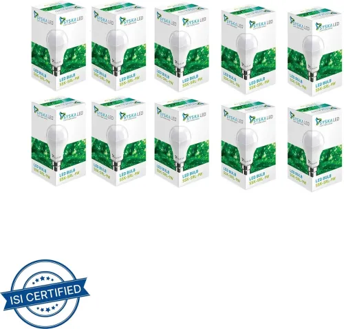 Image of Syska 9 W Basic Standard B22 LED Bulb (White, Pack of 10)