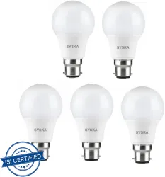 Syska 9 W Basic Standard B22 LED Bulb (White, Pack of 5)