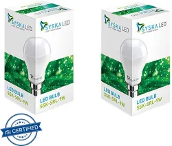 Syska 9 W Basic Standard B22 LED Bulb (White, Pack of 2)