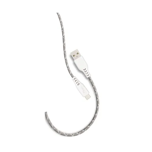 Image of SYSKA CCCB04 Fast Charging Cable with Braided Material, Type-C Output, USB - Input (Grey White)