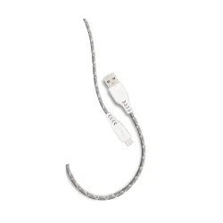 SYSKA CCCB04 Fast Charging Cable with Braided Material, Type-C Output, USB - Input (Grey White)