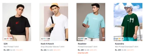 Image of SZN Men Printed Oversized T-shirt