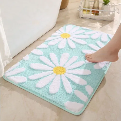 Image of T Decor Microfiber Door Mat (Green, Medium)